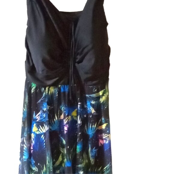 NWT Tropical Print Swim Dress Plus Size 12 - Picture 2 of 6